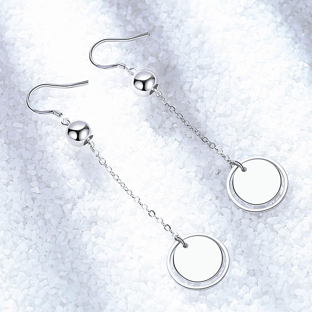925 Sterling Silver Stylish Simple Round Tassel Earrings Birthday Party Anniversary Gift Daily Commuter