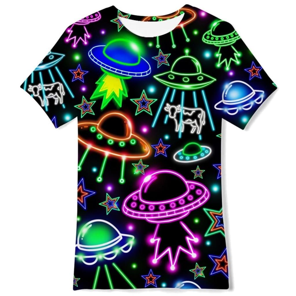 Fashion Children T-Shirts 3D Print Colorful Pattern Round Neck T-Shirts Casual Short Sleeve Tops Kids Tees Clothing