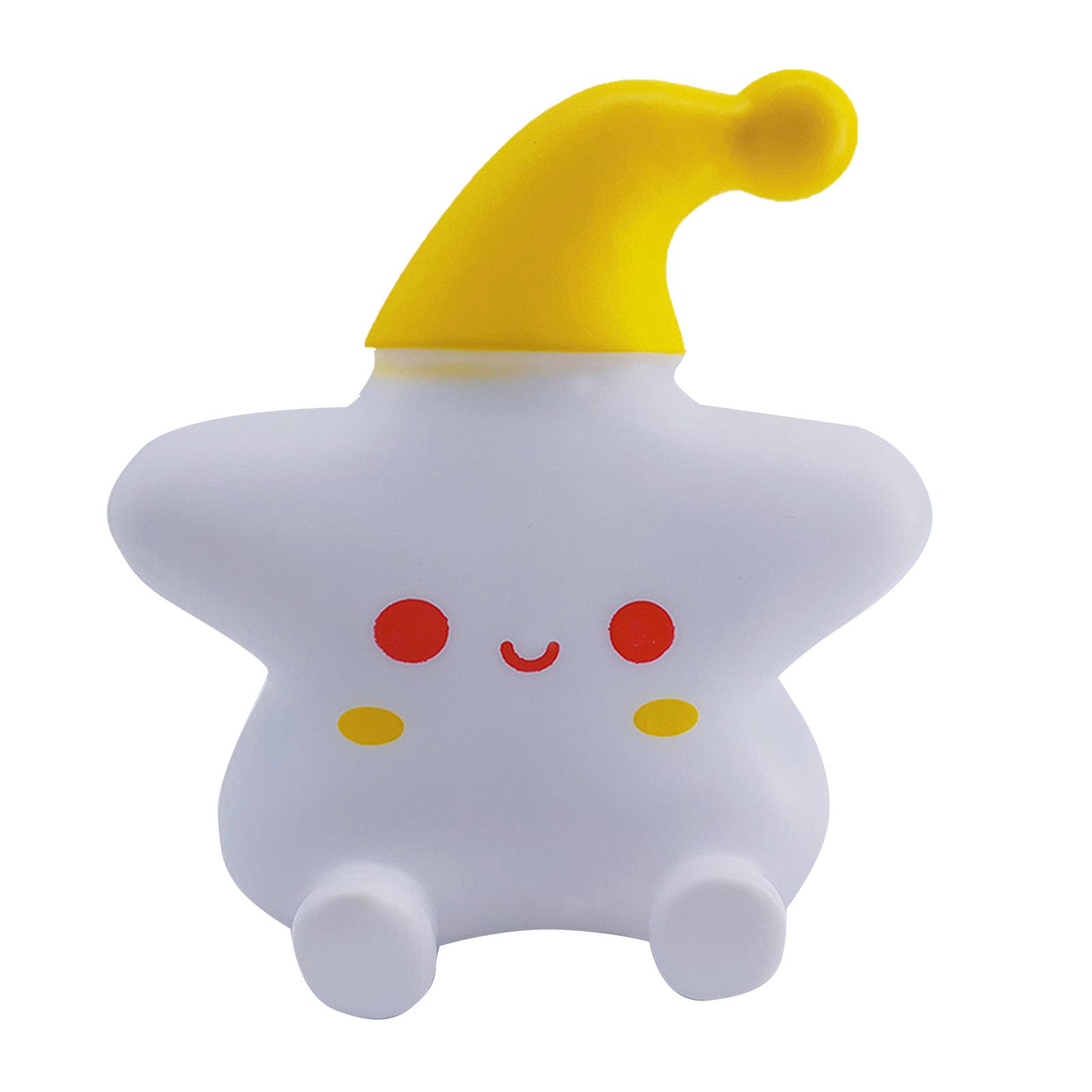 

Night Light Sleep Lamp Cute Star Design Light Sensing Battery Powered Bedside Light with 3 Button жёлтый