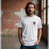 Am Sonntag Motorsport Mini-Print Grafik Weißes T-Shirt