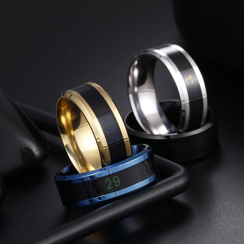 Smart Temperature Titanium Couple Rings - Stainless Steel Jewelry