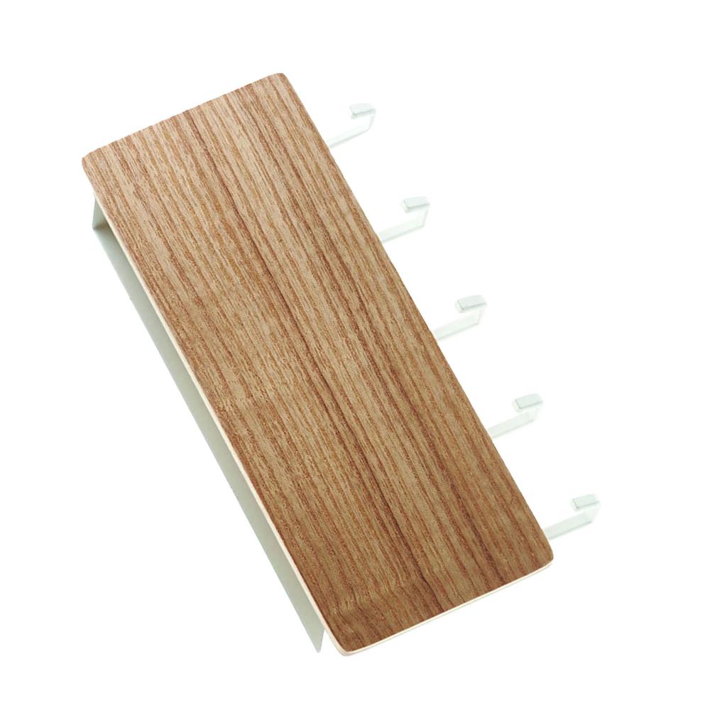Wooden Key Holder Mail   5 Hooks Drilling   Wall Mounted Key Holder Storage Shelf