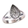 Natural Black Rutile Gemstone 925 Solid Sterling Silver Jewelry Ring Size 8 V0h08