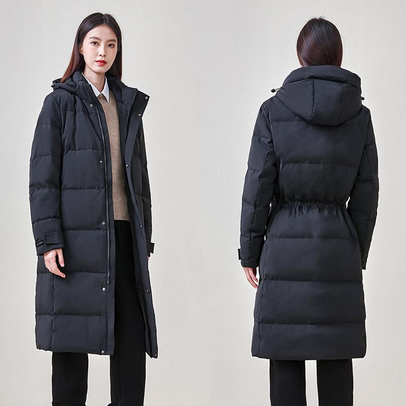 

Extended Down Jacket Men and Women Same Style Winter Down Jacket Professional Clothing Hotel Bank Property Work Clothes XS чёрный