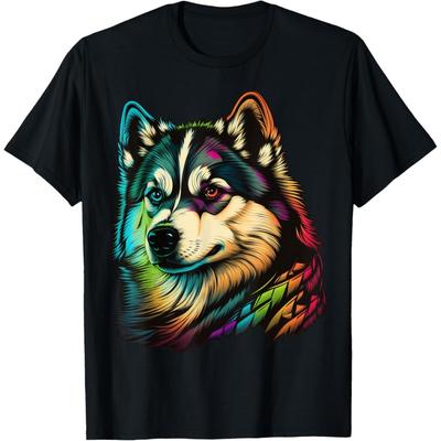 Schattige Alaskan Malamute Hond op Alaskan Malamute Liefhebber T-shirt