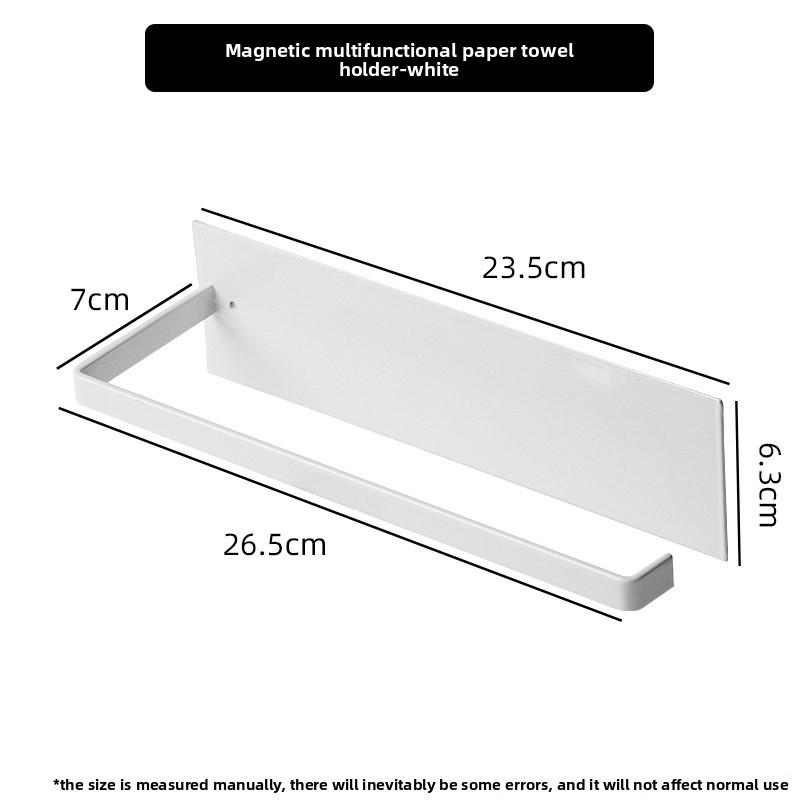 

Магнітний органайзер для холодильника збоку Кухонний для спецій Без пробивання Тримач для паперових рушників Органайзер для харчової плівки paper roll holder білий