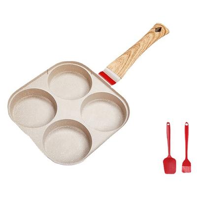 Dört Delikli Kızartma Tavası Kalınlaştırılmış Omlet Tavası Yapışmaz Yumurta Gözleme Biftek Tavası