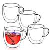 KADAX Glas Tasse mit Henkel Doppelwandig 250ml
