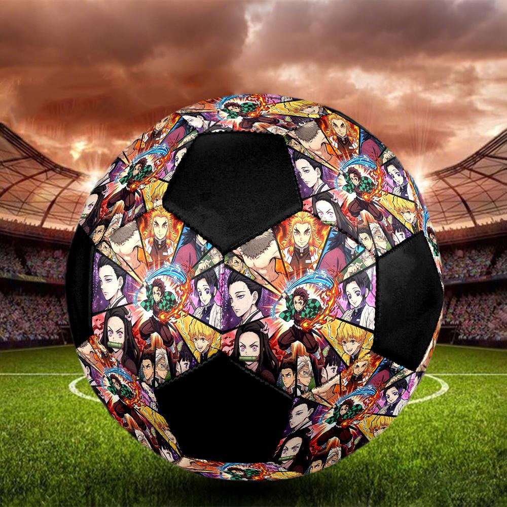 1pc Demon Slayer Kimetsu No Yaiba Football Soccer Ball Size 5 Indoor Soccer Ball Fashion Colorful  Backyard Game -Great For Sports Fans Gift HE4