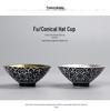 Handmade 999 Sterling Silver Gilded Jianzhan Tea Cup with Inlaid Blue and White Mushroom Cap Design for Kung Fu Tea Set.