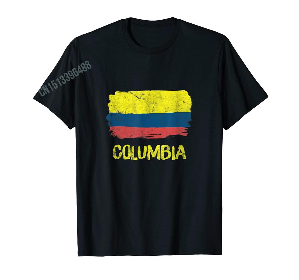 ZX More Design Columbia Flag Heartbeat Columbian Pride National Day TShirt For Men Women T Shirt Hip Hop Tops Cotton Tees