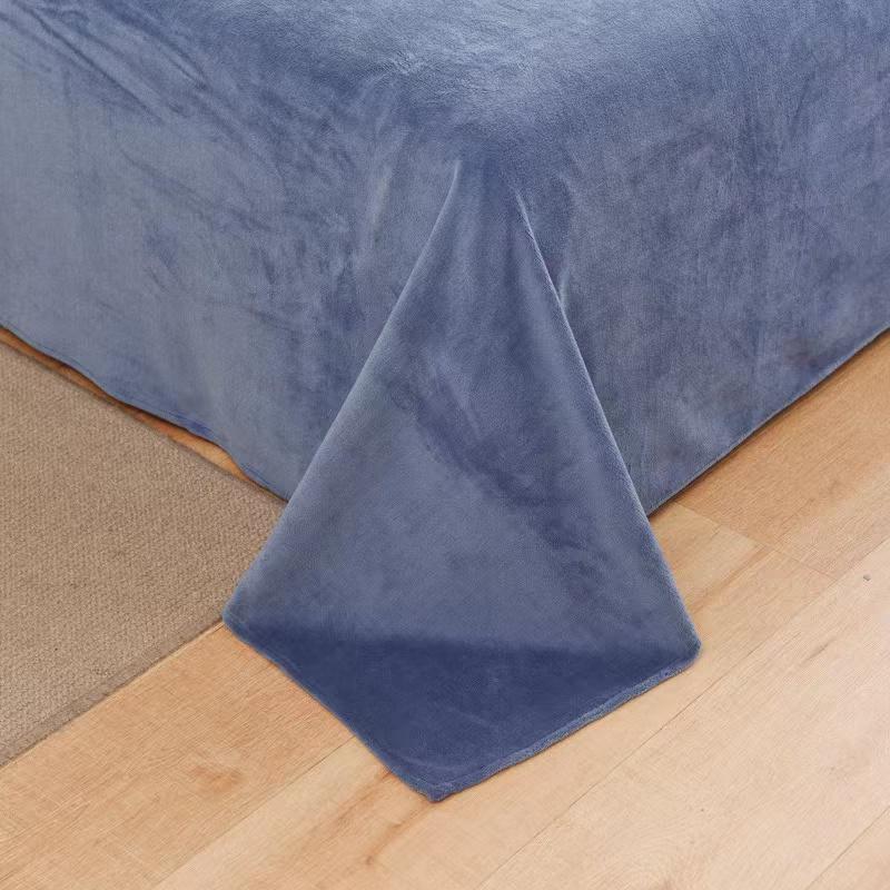 Зимняя теплая толстая плюшевая бархатная плоская простыня — фото 8