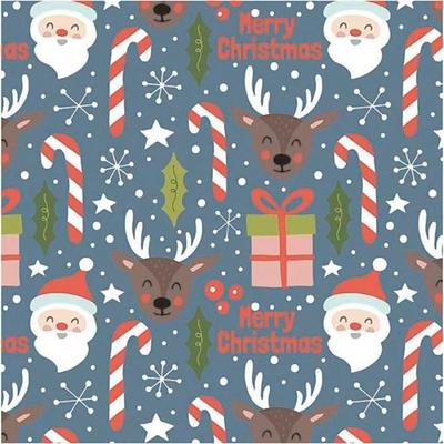 Presentpapper - God Jul - Flerfärgat - 50 cm x 5 m - Rött