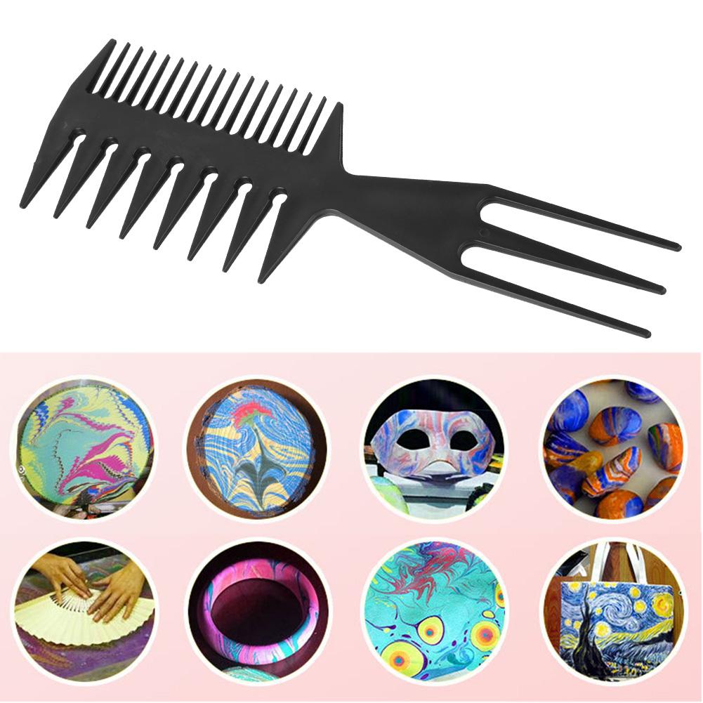 Professional Double Side Plastic 3 Kinds of Combs Paper Marbling Combs Ebru Art Tool