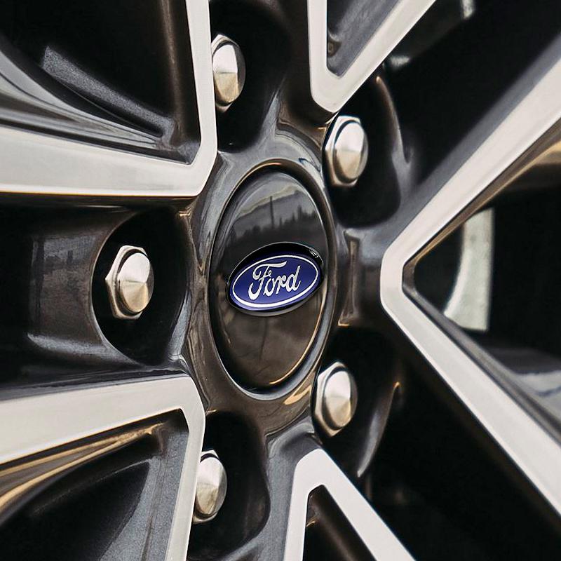 BBBT7 ABS 65mm Car Styling Wheel Center Hub Cap Emblem Logo Hub Cap Silver For Ford Fiesta Mondeo Fusion Explorer Escape Car Styling