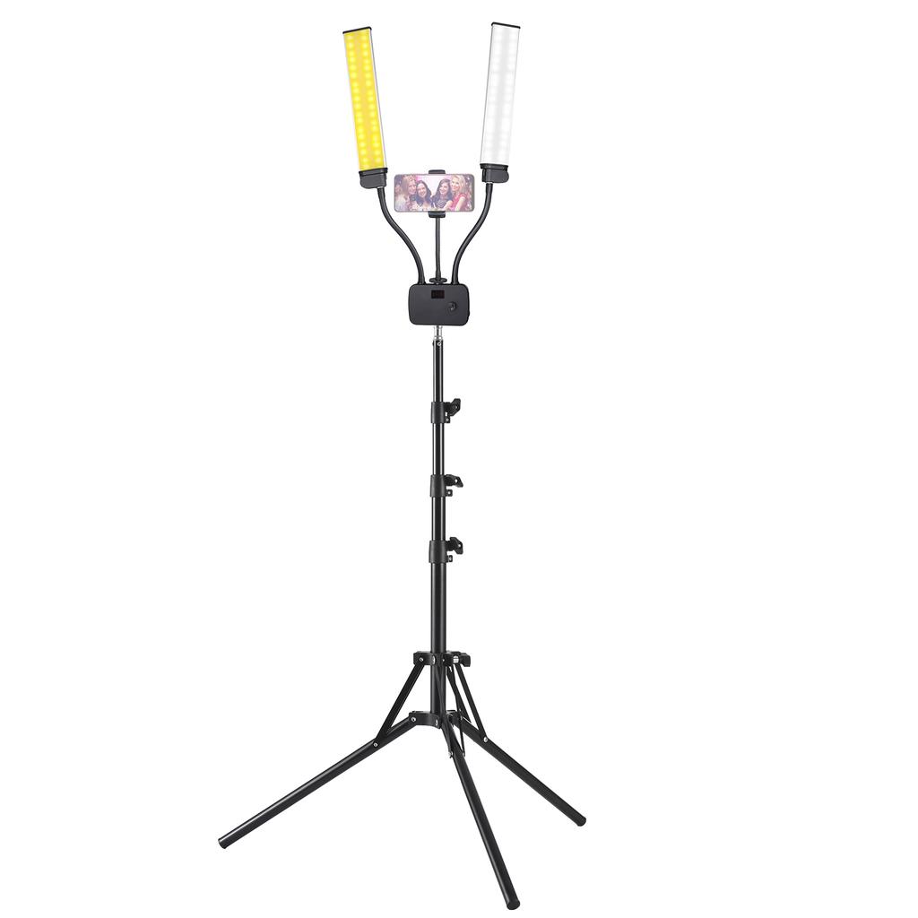 45W Dual-arm Fill Light Tri-color Beauty Light Multi-angle Rotatable Hose Tube Design 224pcs Beads