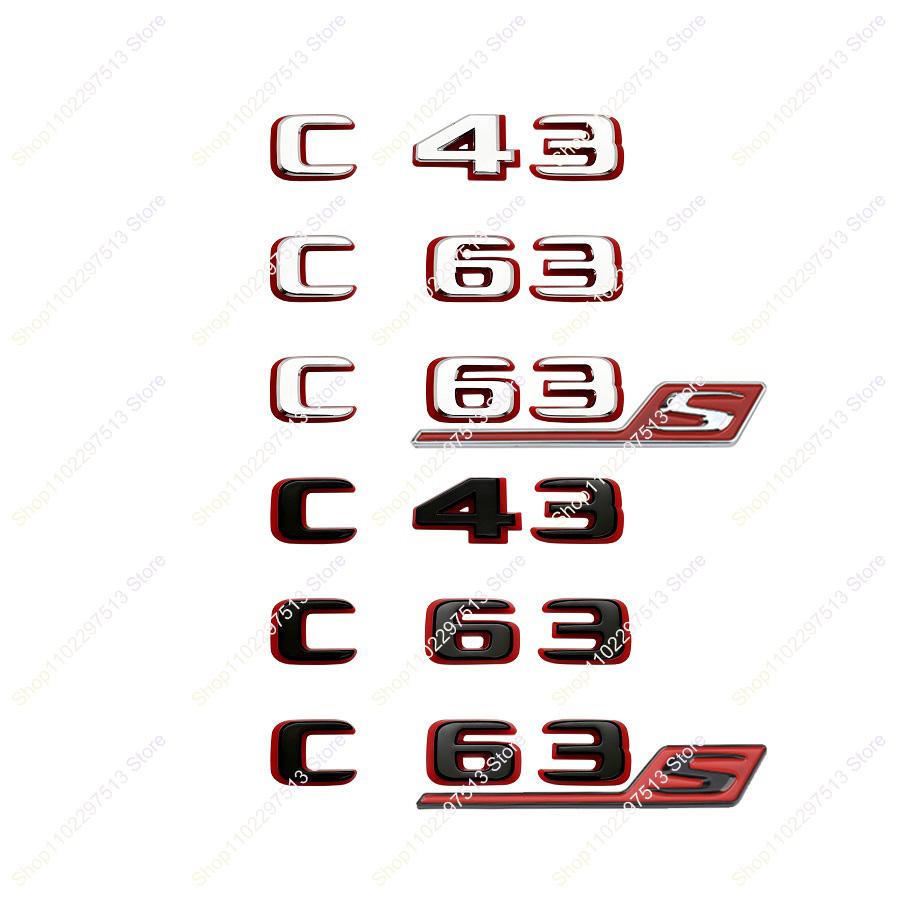 ABS 3D Car Trunk Bicolor letters Logo Badge Decals Sticker For C43 C63 C63S Emblem W204 W205 W206 Series