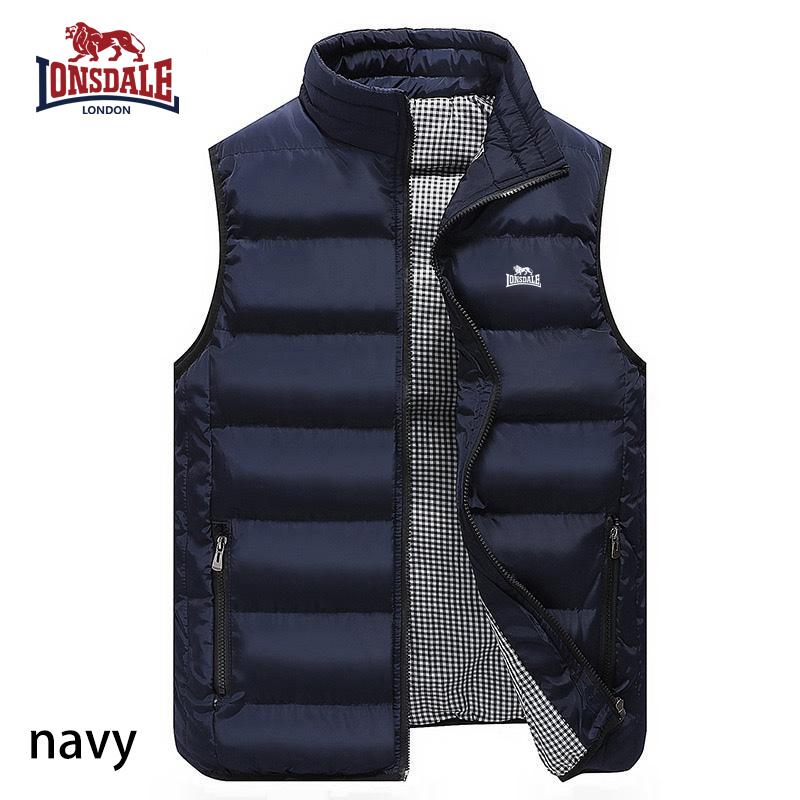 

Lonsdale Embroidered High-end Cotton Vest Jacket, Men s Autumn/Winter Fashion Casual Comfortable Sleeveless Jacket S