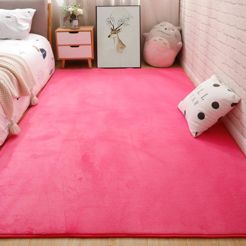 Tappeto Antiscivolo in Pile di Corallo Monocolore - Tappeto Morbido a Pelo Corto per Camera da Letto e Soggiorno