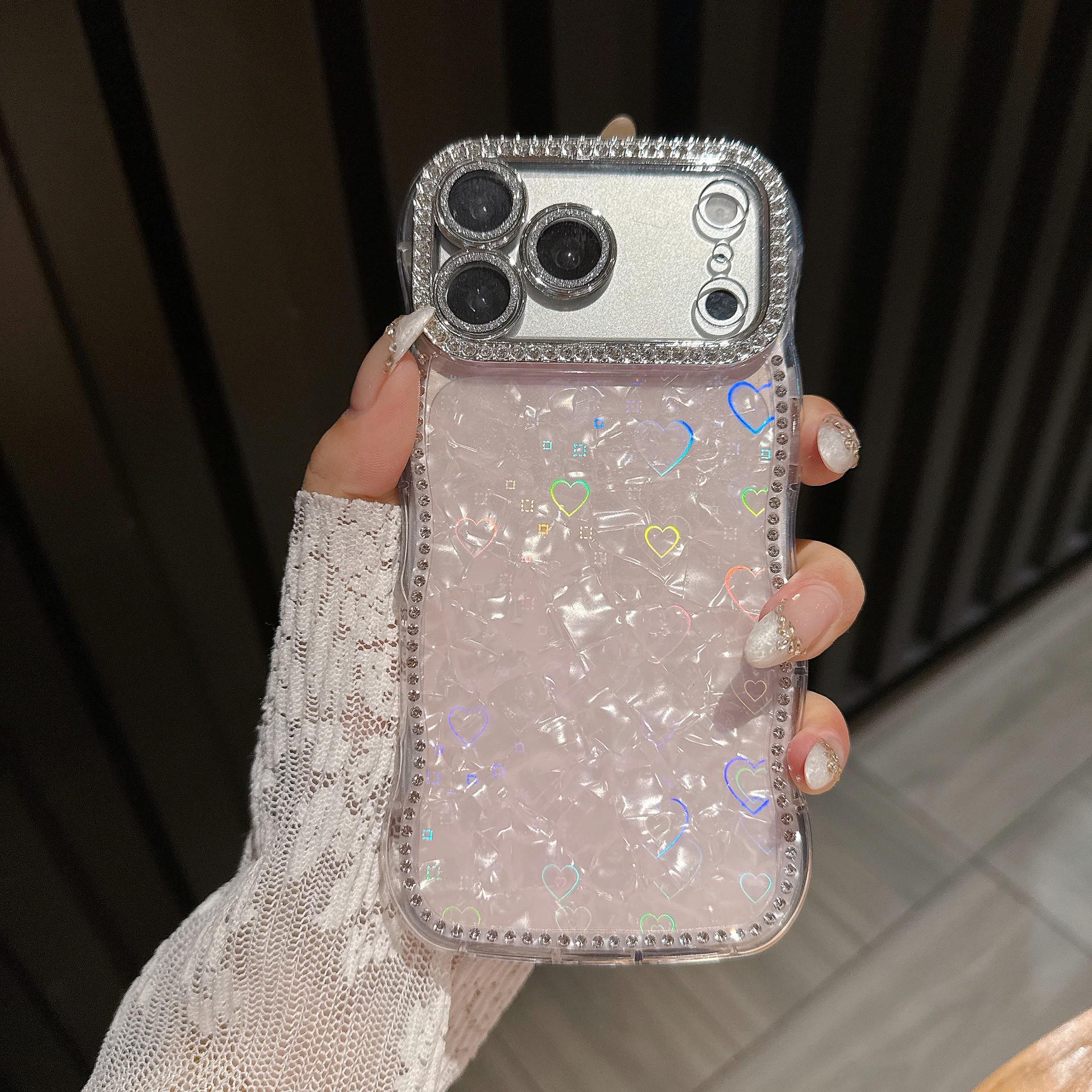 

Heart-Shaped Shell Texture Apple Phone Case for iPhone 17 Pro Max/16/15/14/13 iPhone 17 розовый
