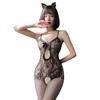Sexy underwear temptation open stockings pattern tight one-piece mesh clothes perspective clothing women WY