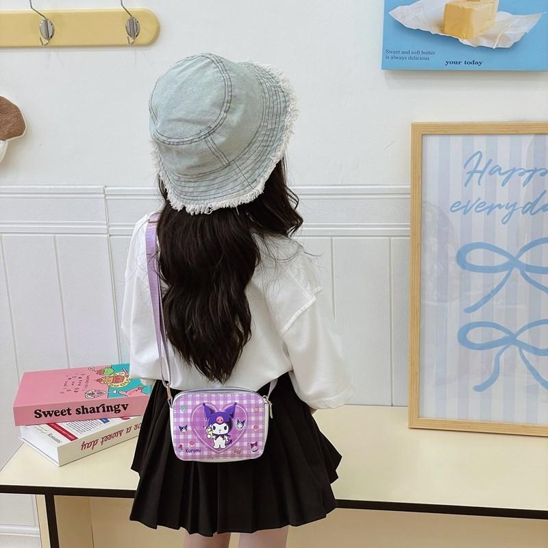 Kuromi Childrens Cute Girls Shoulder Bag With Animal Print For Daily Use