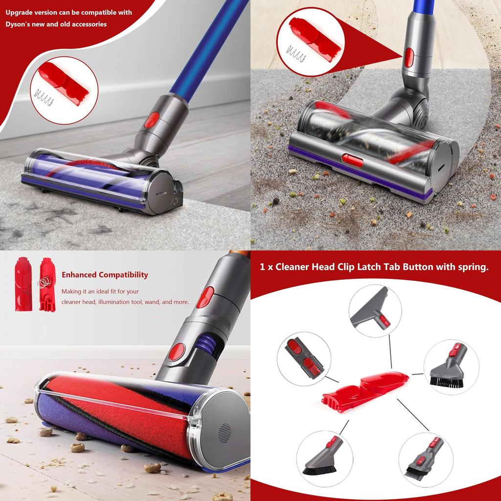 Dyson V7 V8 V10 V11 V15 Náhradní červené tlačítko s pružinou pro údržbu vysavače