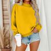 Dame Vintertopper Dame Langermet Genser Casual Løstsittende Pullover Fleece Topper
