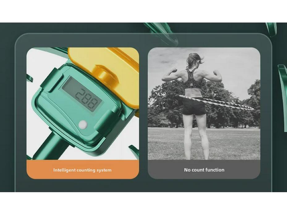 Verstellbarer Smart Weighted Hula Hoop für Erwachsene - Abnehmbar, Zählender Fitness-Reifen für Bauchmuskeltraining