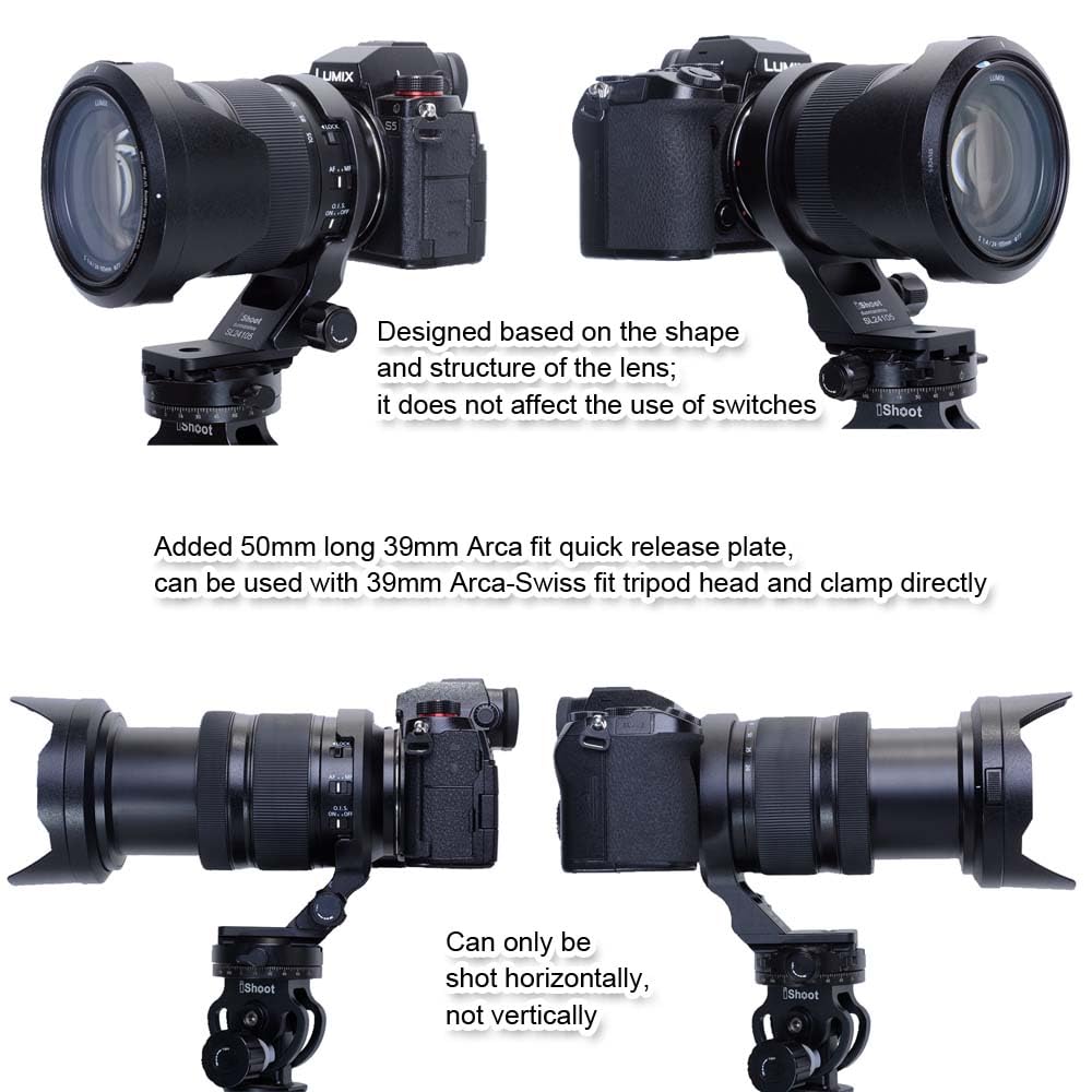 iShoot Lens Ring Tripod Compatible with Panasonic Lumix S F4 Macro Camera Lens Support Lens Bracket Tripod Tripod Mount Fit Quick Release Compatible