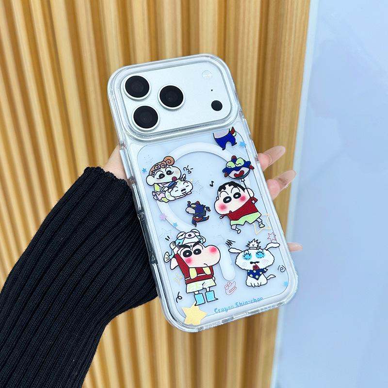 

Transparent Crayon Shin-chan Magnetic Case for iPhone 17 Pro Max and Apple 15 iPhone 16 Pro