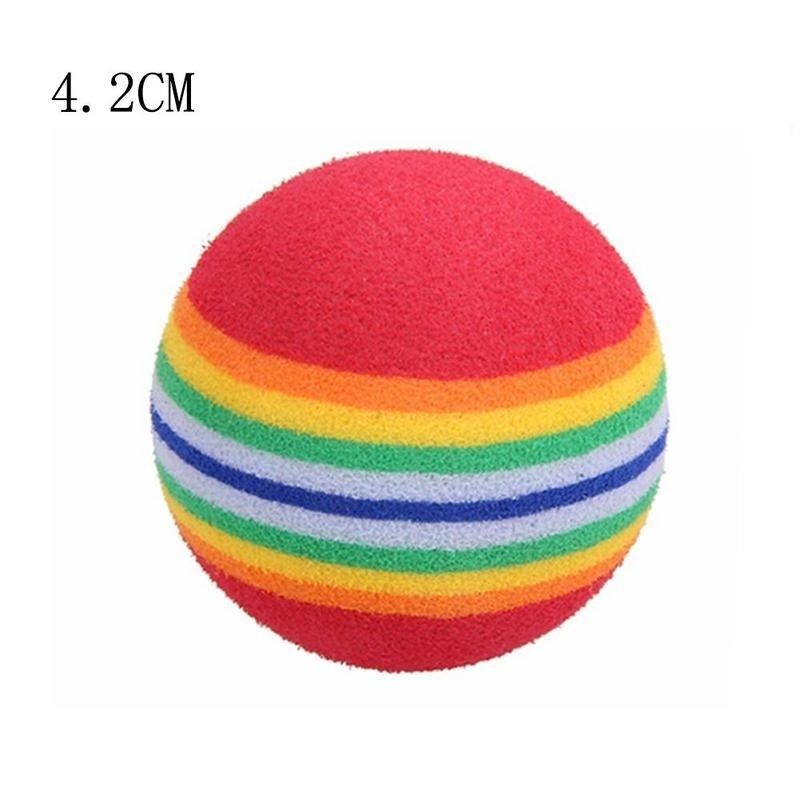 3 Stück /Set Bunte Haustier Katze Kätzchen Weicher Schaumstoff Regenbogen Spielbälle Lustige Aktivitätsspielzeuge