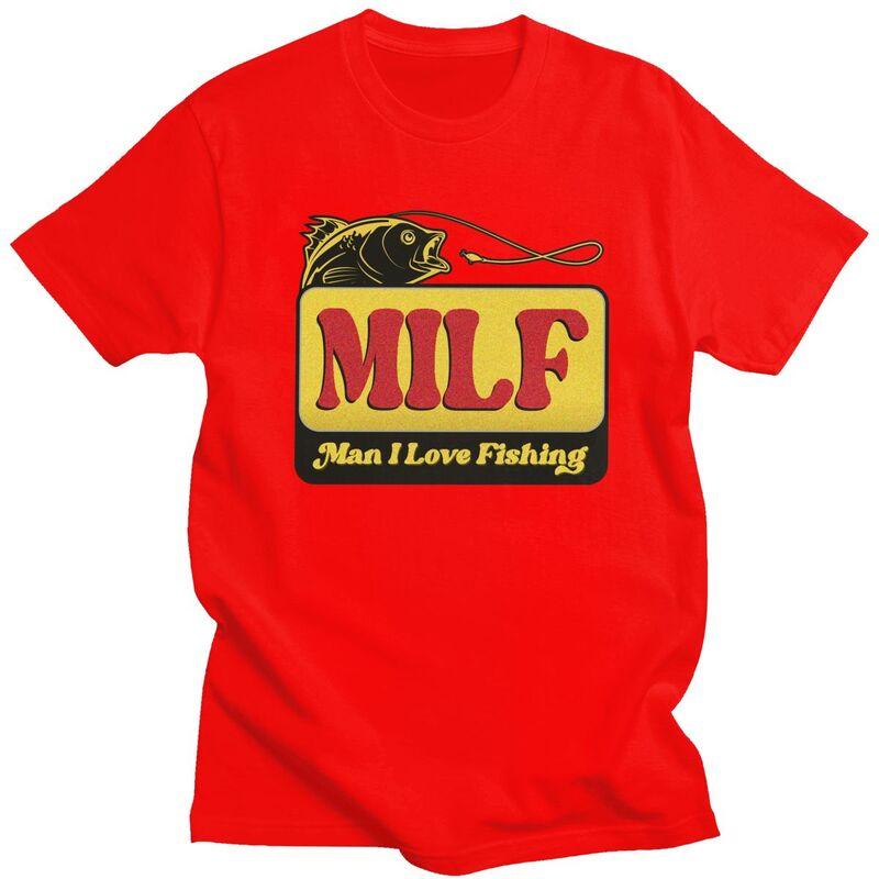 

Мужские футболки на заказ Milf Man I Love Fishing из чистого хлопка Футболка Футболка Одежда S