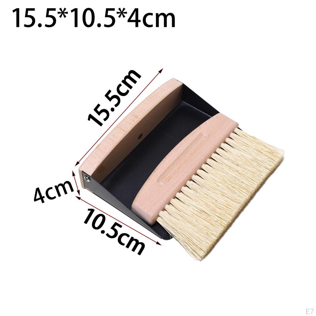 Kompaktowy zestaw miotły i szufelki z drewnianą rączką do sprzątania domu i biura