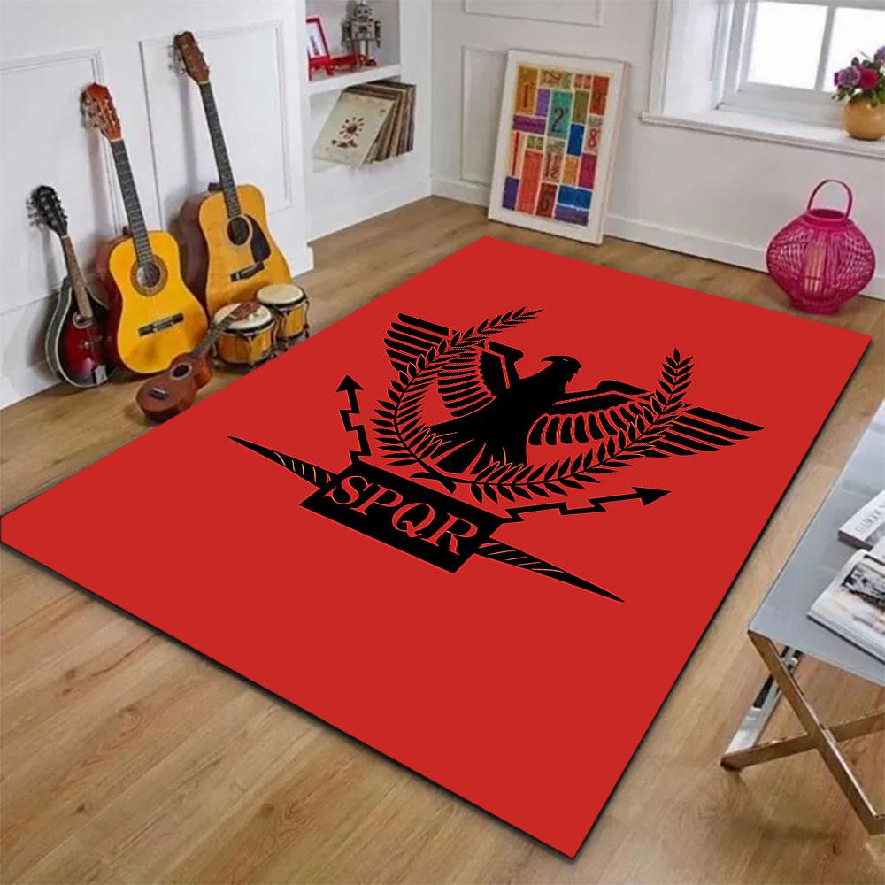 Roman Eagle Emblem with SPQR Design Patterned Carpet, Suitable As a Non Slip Play Mat for the Living Room and Bedroom Sofa