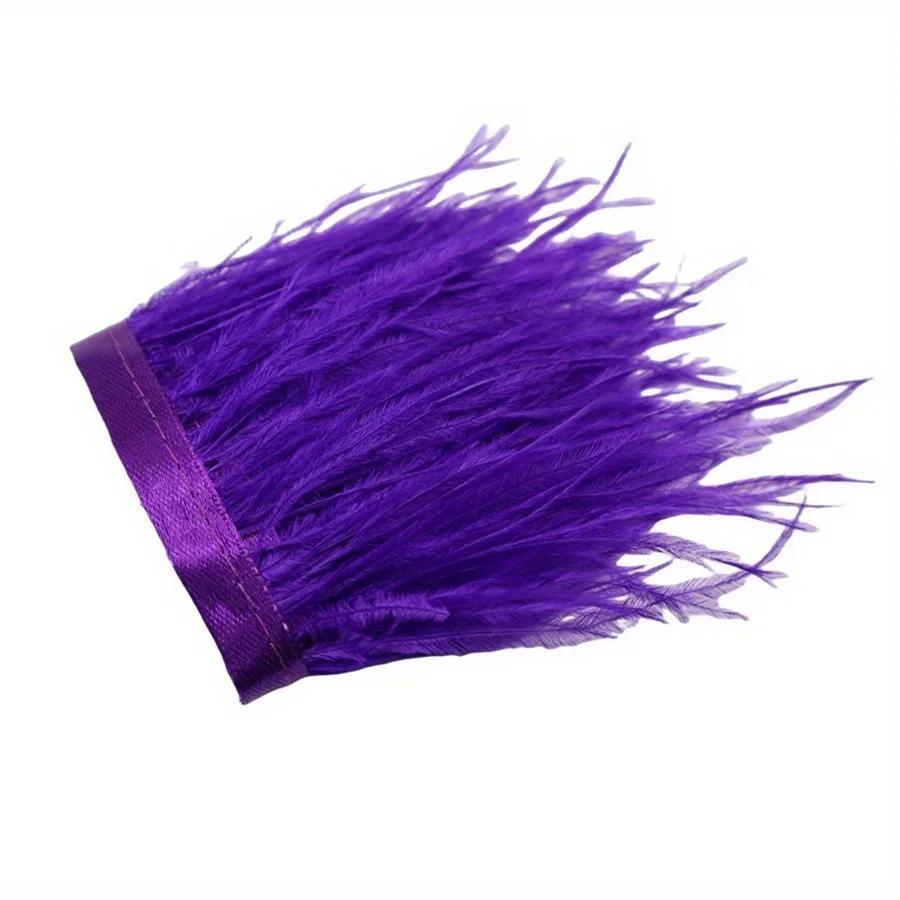 1/10M Natural Plume Black Ostrich Feathers Trim Crafts DIY Feather Ribbon Jewelry Making Wedding Party Christmas Decor 8-10cm