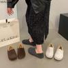 Shoes for Women Autumn Winter 2026 Retro Casual Plush Loafers Furry Slip on Cotton Shoes Women's Comfortable Zapatos De Mujer
