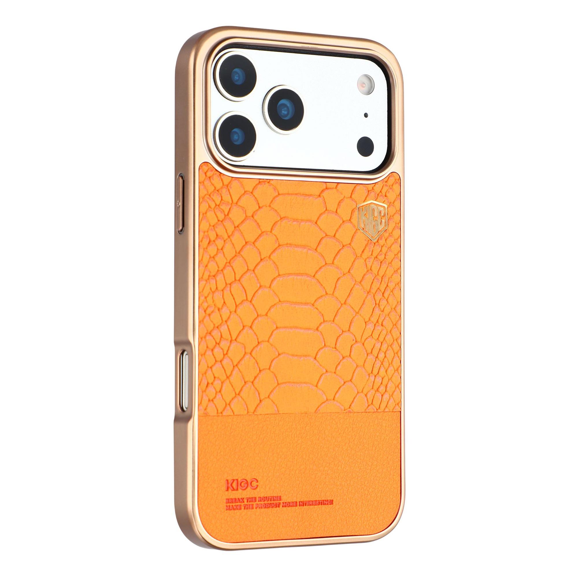 KIGC For iPhone 17 Pro Max Case Compatible with MagSafe Hybrid Phone Cover Crocodile Texture