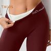 Women Leggings Elastic High Waist Embroidery Letter Print Yoga Pants Sporty Style Skinny Trousers Autumn Winter Bottoming Pants
