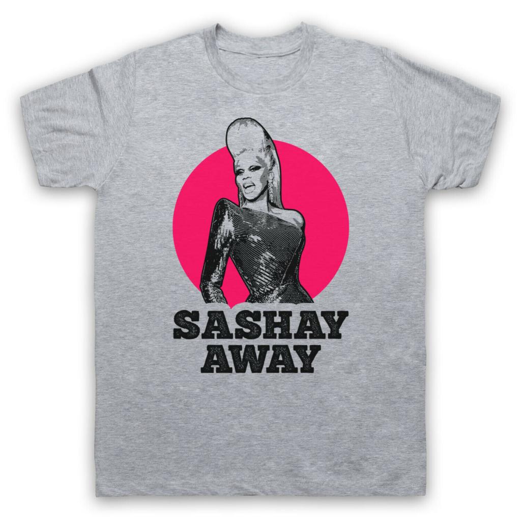 2025 Are Selling Well In Summer RU PAUL QUEEN SLOGAN: American Ru Paul Drag Queen Show SASHAY AWAY Round-neck Cotton T-shirt