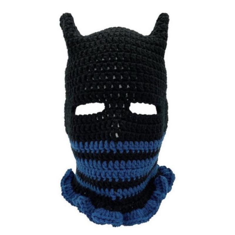 Knit Full Face Balaclava Hiking Scarves Devil Horn Balaclava Ski Halloween Hat
