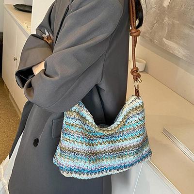 Boho Braided Shoulder Messenger Bag Large Capacity Fashion Casual Shoulder Bag High-quality Ethnic Style Simple Bag