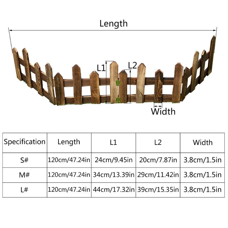 120cm Mini Fence Barrier DIY Miniature Fairy Garden Fence Wooden Craft Figurine Ornament Dollhouse Decoration Accessory