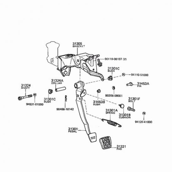 New 2 Clutch & Brake Pedal Pads Rubber Cover Fit for 1980-1988 Toyota Tercel
