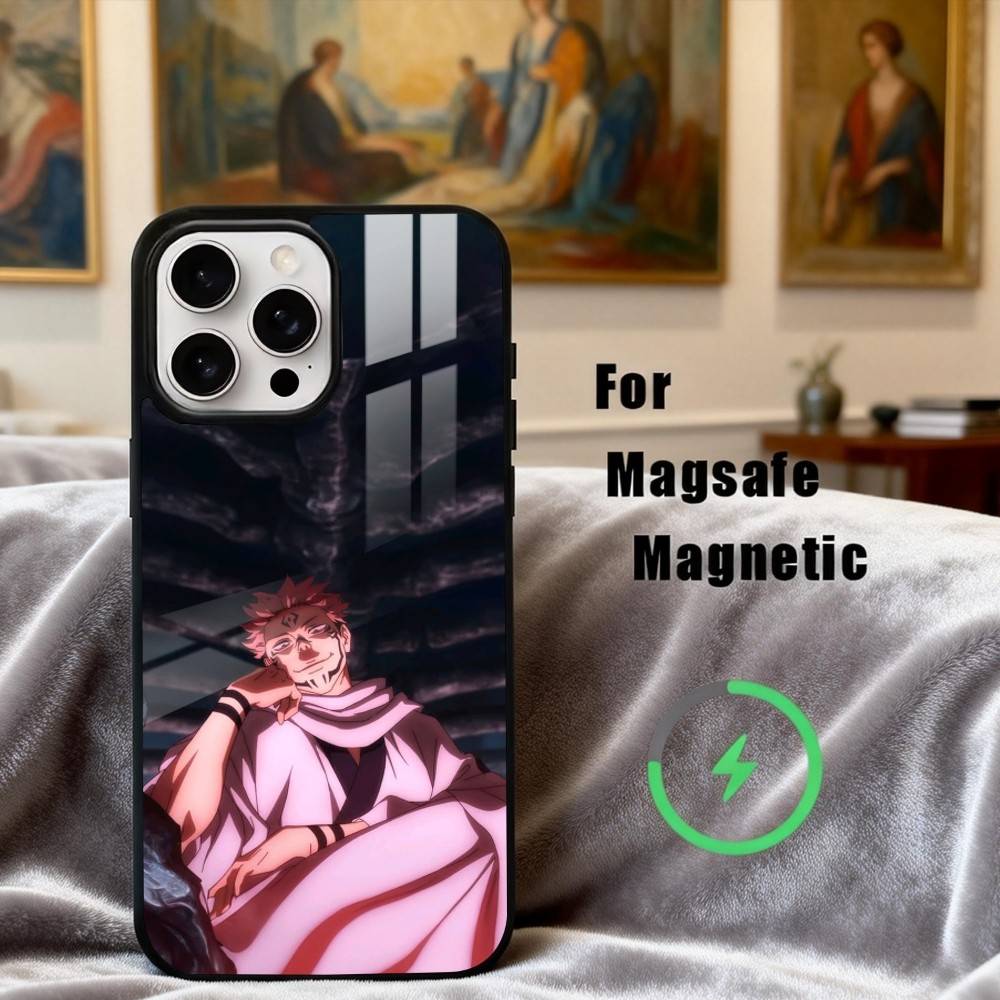 R-Ryomen S-Sukuna J-Jujutsu Kaisen Phone Case For iPhone17,16,15,14,13,12,11 Plus,Pro Max Magnetic For Magsafe Wireless Charging