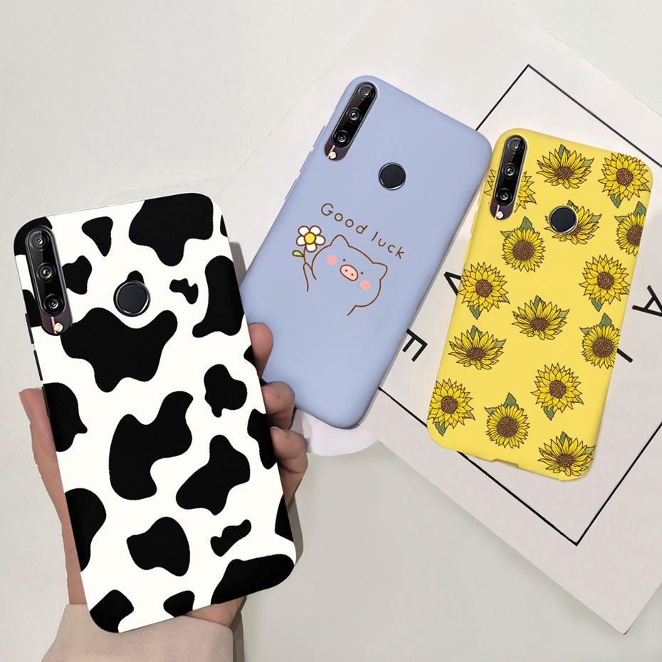 For Huawei Y7P 2020 P40 Lite E Case Cute Flower Silicone Phone Cases For Honor 9C Soft TPU Cover Bumper On Huawei P40Lite E etui