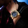 Luxury Gold Men's Quartz Watch Big Dial Chronograph Date Wristwatch Waterproof Business Casual Timepiece for Men
