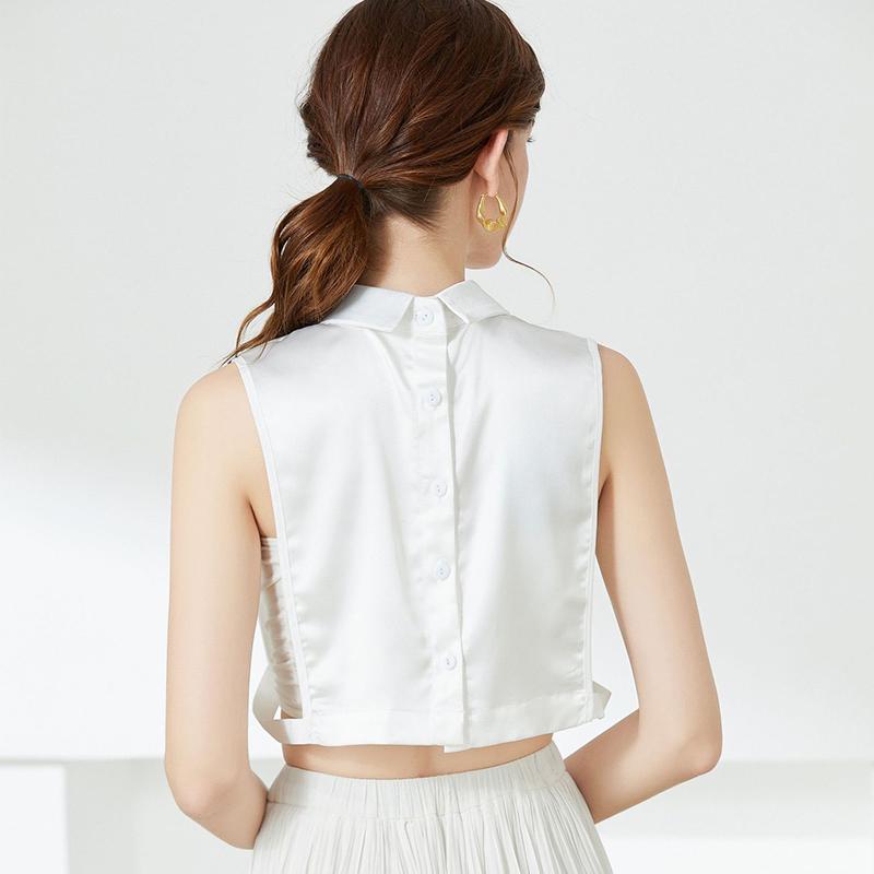 Women Lapel Fake Collar White Half Shirt False Collar Neckwear White Lapel Blouse Tops Shirt Detachable Collar Accessories