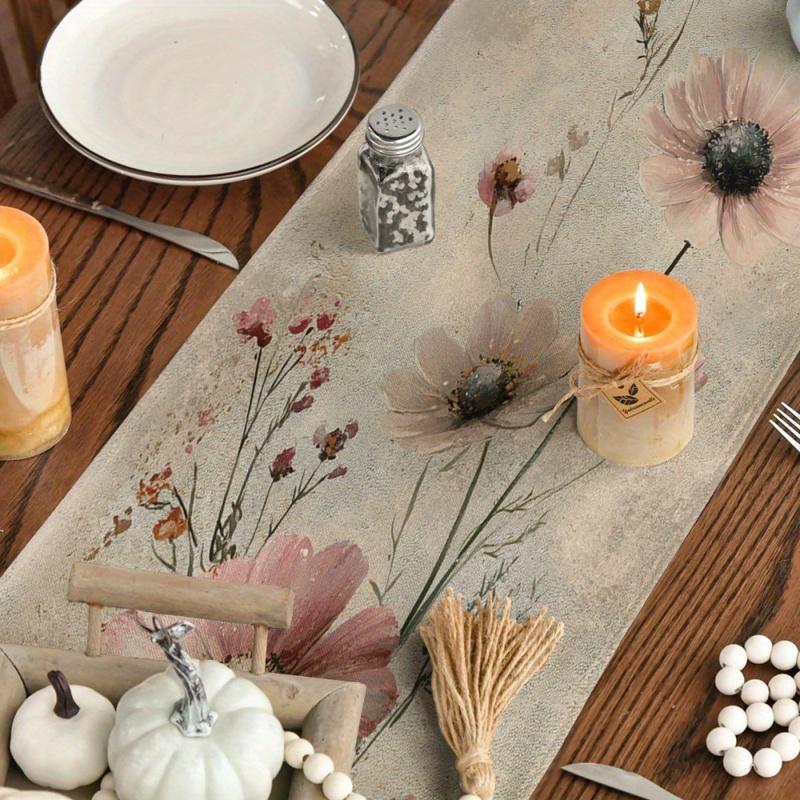 Elegant Pink Rose Retro Table Runner Spring and Summer Desktop Decoration Home Gathering Indoor and Outdoor Desktop Decoration