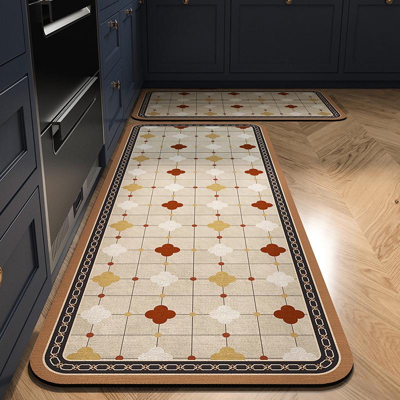 Non-slip Carpet Kitchen Floor Mat Waterproof Oil-proof Long Strip Rug PVC Leather Washable Mats Home Decoration Alfombra Cocina